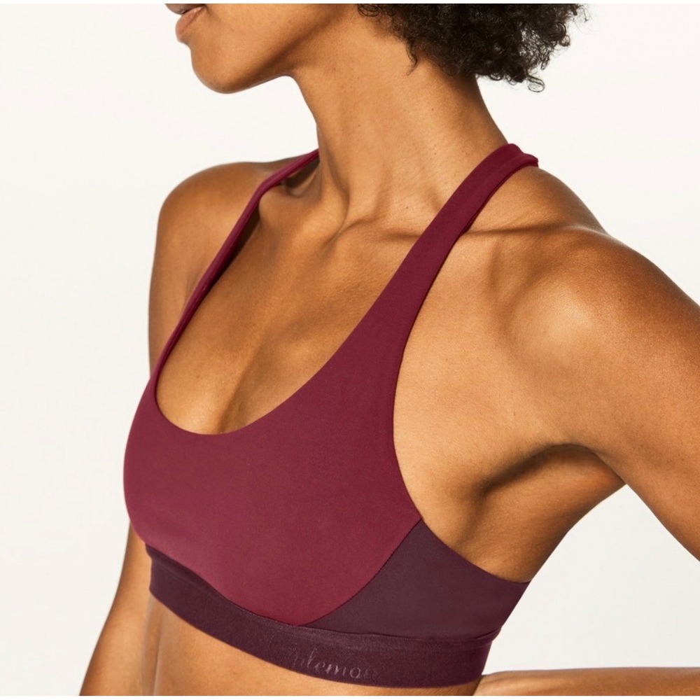 Lululemon Box It Out Red Burgundy Sports Bra Athleisure Hiking Yoga 4